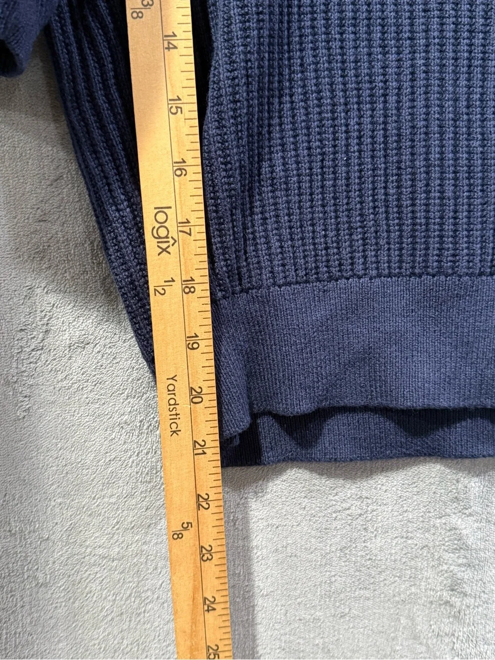 J. Crew Cashmere Blend Ribbed Scoop Neck Puff Sleeve Navy Sweater Top‎ Size M